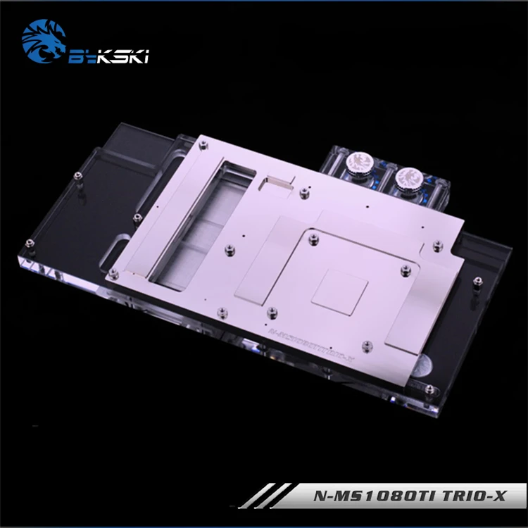 Водоблок BYKSKI с полным покрытием GPU для видеокарты MSI GTX1080TI GAMING X TRIO RGB. P/N: N MS1080TI