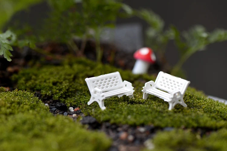 

2 шт. мини белый стул Фея садовые миниатюры украшения Смола бонсай микро пейзаж поделки своими руками миниатюрные фигурки-феи