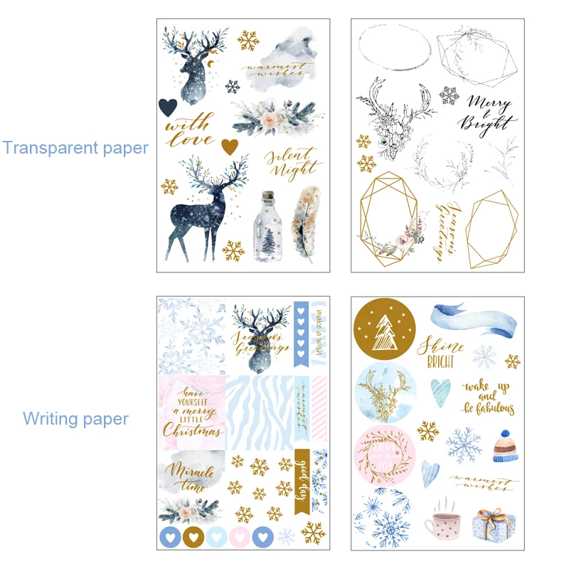 Snowflake sticker Lovedoki Скрапбукинг наклейка s Аксессуары для планировщика Рождественский тематический блокнот декоративные наклейки на дневник канцелярские принадлежности - Цвет: Snowflake sticker