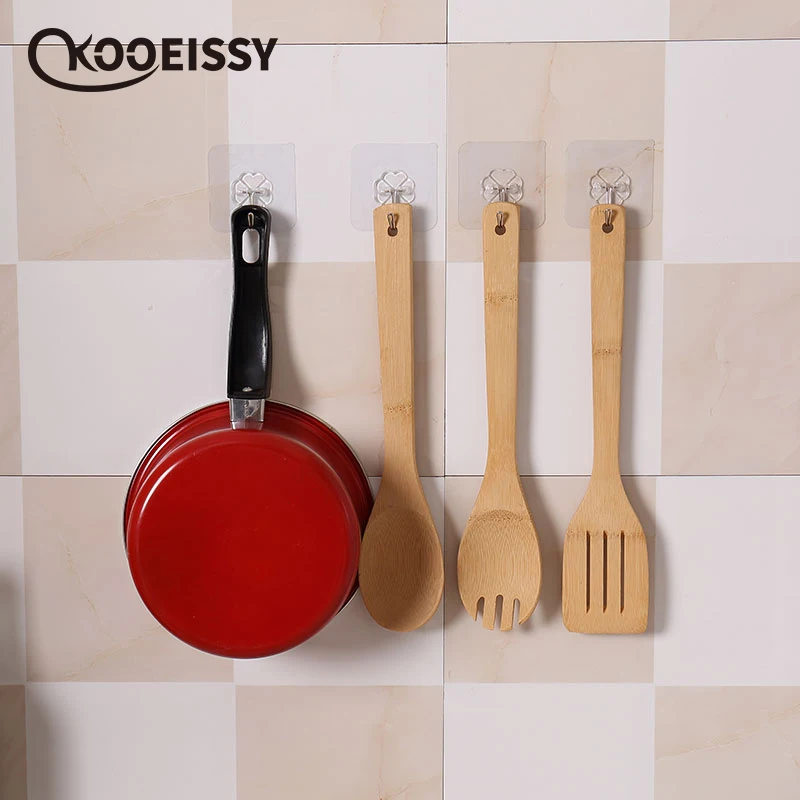 5 Pcs Strong Home Kitchen Hooks Transparent Suction Cup Sucker Wall Hanger For Bathroom Key Bag Hook |