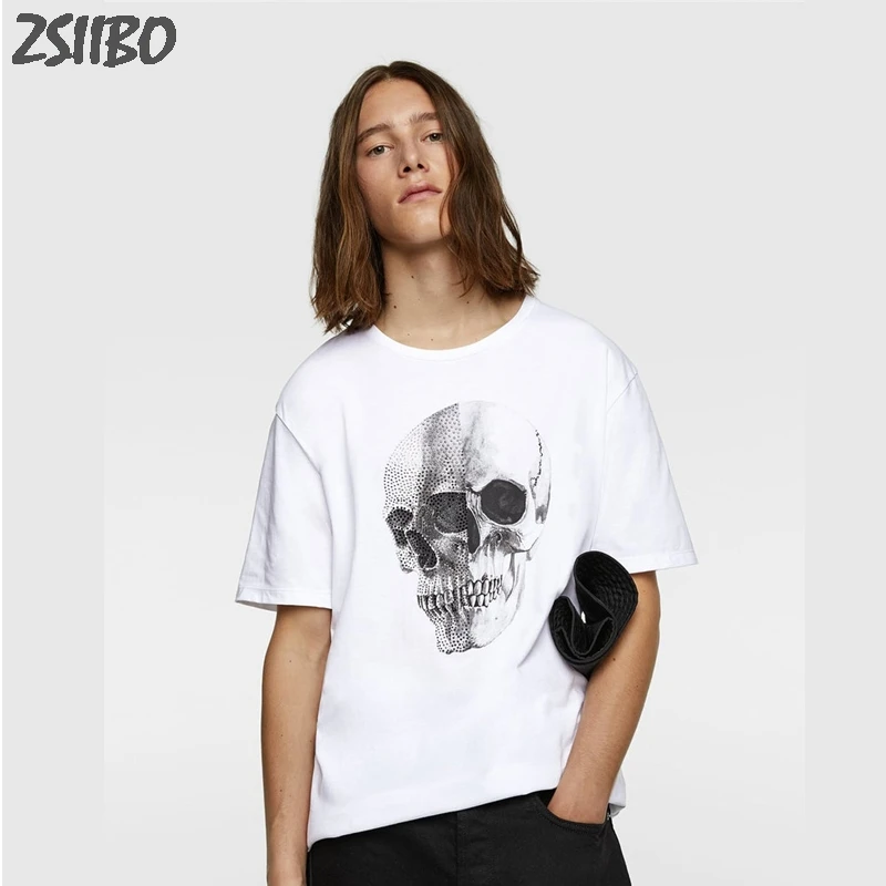 2019 New Mens Summer Skull 3D Printed Men's Short Sleeve T-shirt Casual fashion Large size XXXL Tops Tee CX2MC27 | Мужская одежда