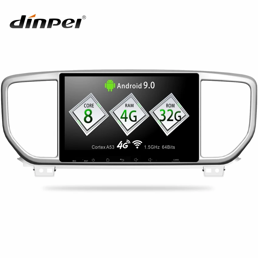 Dinpei 9 дюймов Android 0 PX5 4G + 32G автомобильный мультимедийный плеер для KIA sportage 2018 2019 KX5 gps