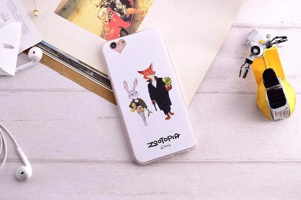Zootopia Heart-shaped Pattern Silk Phone Case for iphone 6 6s plus Back Fundas Cover Coque Capa Para Flash Nick Fox Wilde |