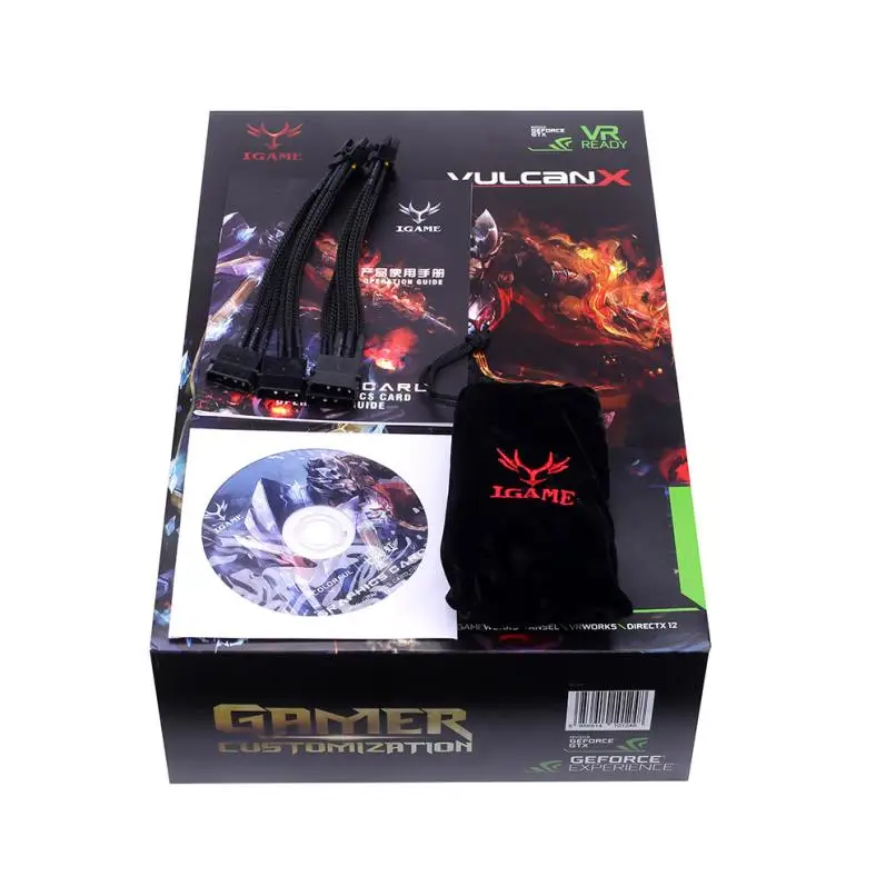 Цветной видеокарта IGame GTX1080Ti Vulcan X OC GPU 1620 1733 МГц 11 г 352bit SLI VR готовый ЖК монитор