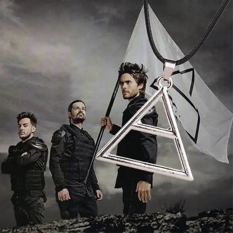 Винтажное Ожерелье 30 секунд на Марс с треугольным кулоном и логотипом triad кожаная веревка для мужчин женщин