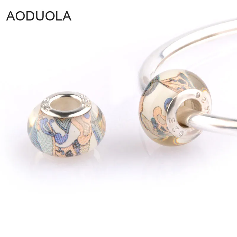 10 шт. бусины из муранского стекла с разноцветным рисунком|fit pandora|beads fit pandorapandora
