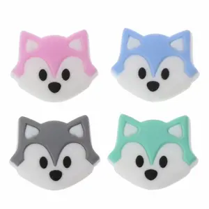 Силиконовые бусины в форме лисы для детского ожерелья, аксессуары для игрушек сделай сам