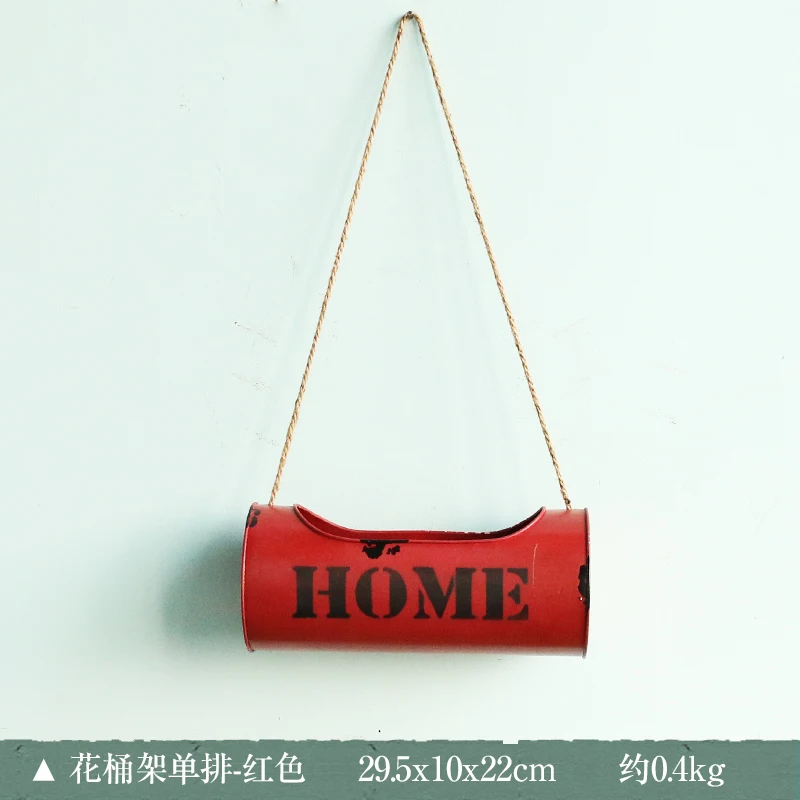 Red Подвесной Настенный цветочный горшок вертикальный садовый посадочный горшок для суккулентного плантатора конопляная подвесная Цветочная корзина домашний Рождественский Декор - Цвет: Red