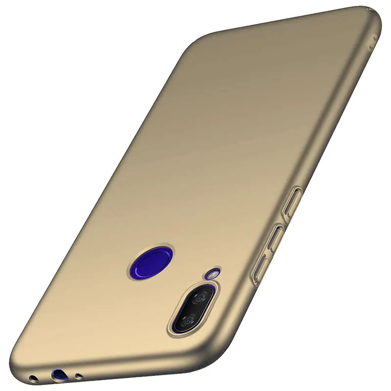 Для Xiaomi Redmi Note 7 задняя крышка тонкий PC классический гладкая кожа матовый чехол для телефона для Xiomi Redmi Note 7 Note7 задняя крышка оболочка - Цвет: Золотой