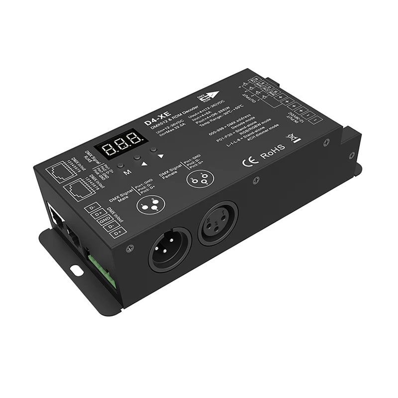 Светодиодный DMX512 декодер 8A * 4CH 32A Выход DC 12V 24V Вход 4 канала полосы светильник RGB/RGBW