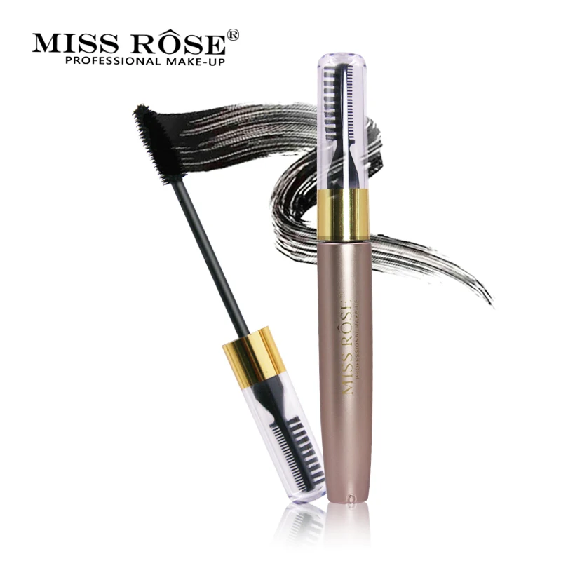 MISS ROSE Черная тушь с двойной головкой 3d имеет щетку и тушь для ресниц делает закрученные накладные ресницы натуральная тушь для ресниц водонепроницаемый макияж для глаз бренд