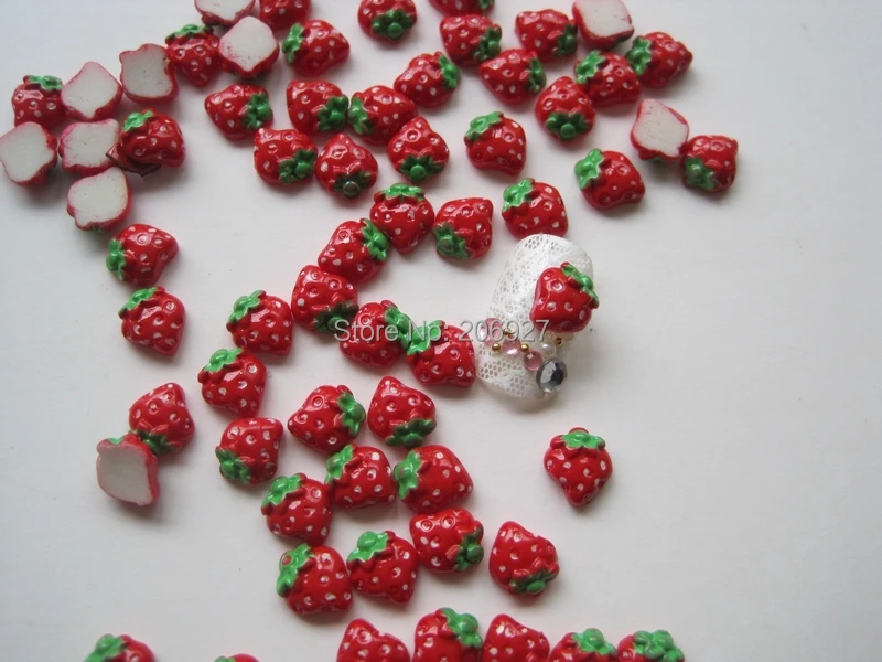 RC124-3 30 шт. красивые украшения для ногтей в форме красной клубники | Красота и