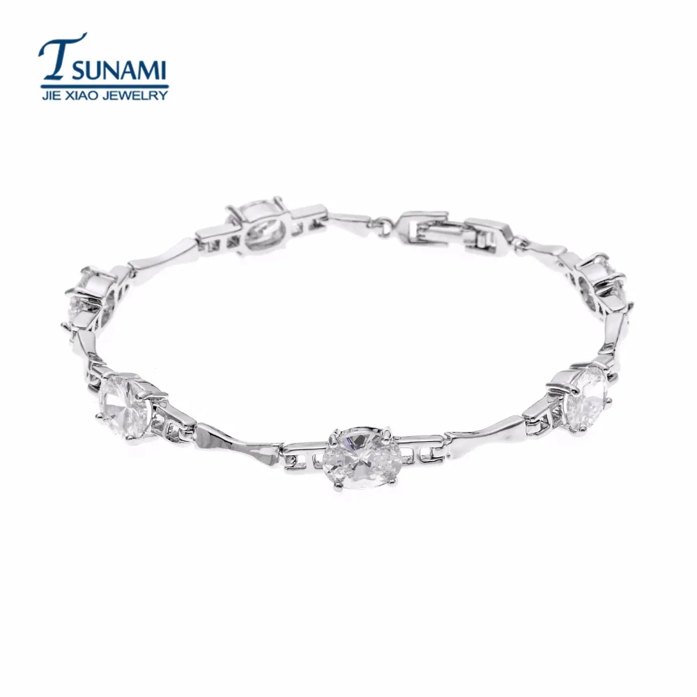 Высшего качества класс ААА эллиптический Циркон браслет ювелирные изделия для