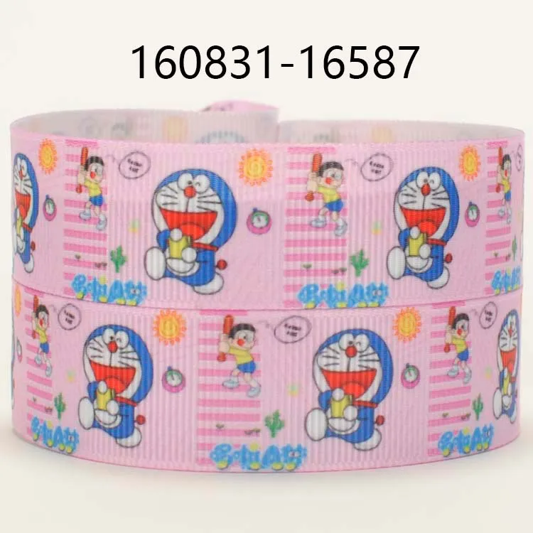 160831-16587 10 ярдов-разные размеры-живой мультфильм Doraemon лента напечатанная Grosgrain лента - Цвет: 160831-16587