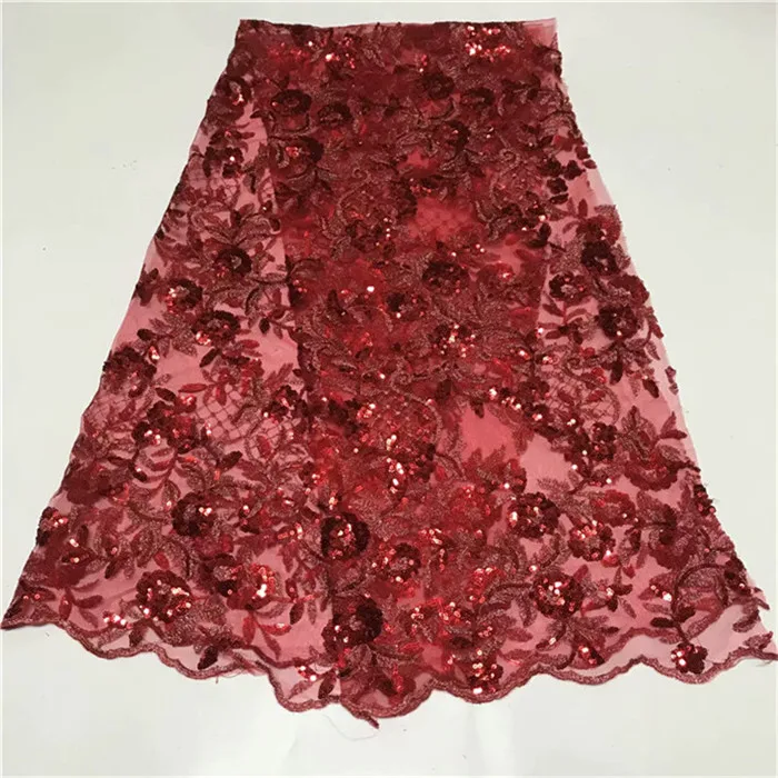 Кружевная ткань расшитая блестками в африканском стиле высокого качества для