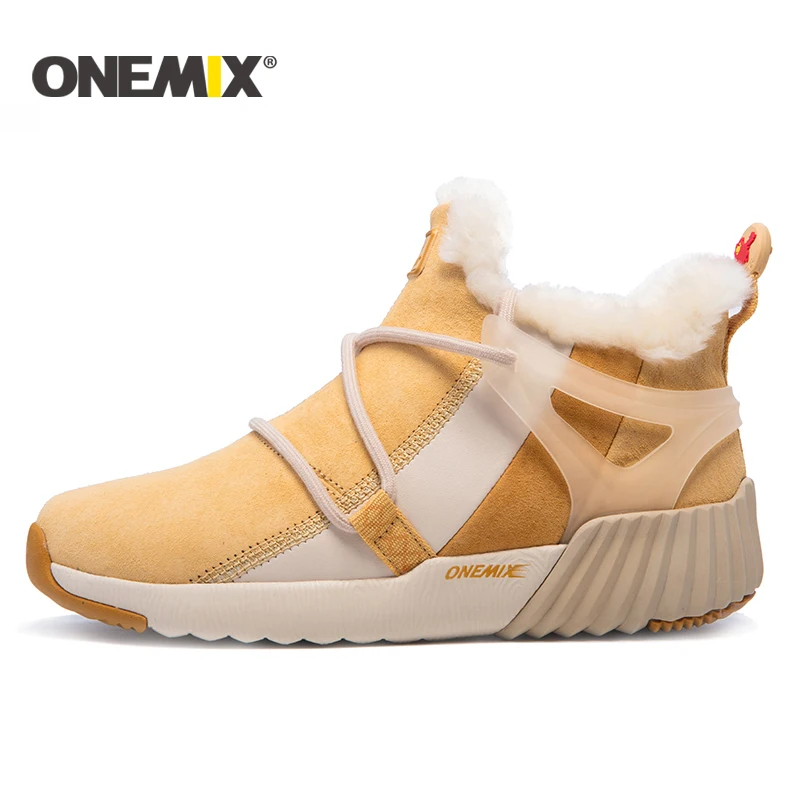 ONEMIX новая зимняя обувь для бега женские удобные сапоги теплые шерстяные