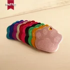 Бирка с именем для собаки, 20 шт.лот, алюминиевая, с указанием номера мобильного телефона, простая, 10 видов цветов, DIT-026