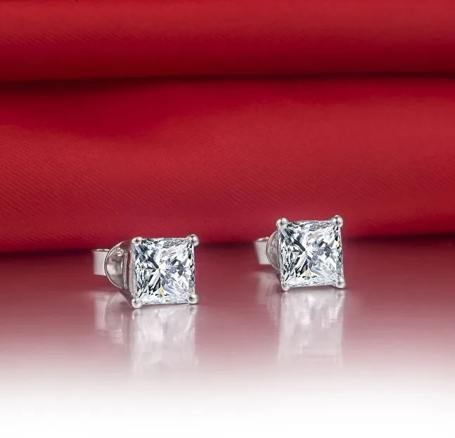 Серьги пусеты с искусственным бриллиантом для женщин 1 карат/шт.|women earrings|earrings