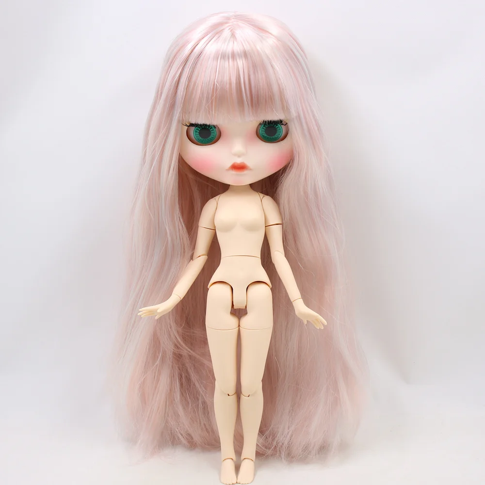 ICY Nude Blyth кукла для No. BL6909/1010 Серебряный микс розовый волос резные губы матовое лицо с бровями шарнирное тело 1/6bjd