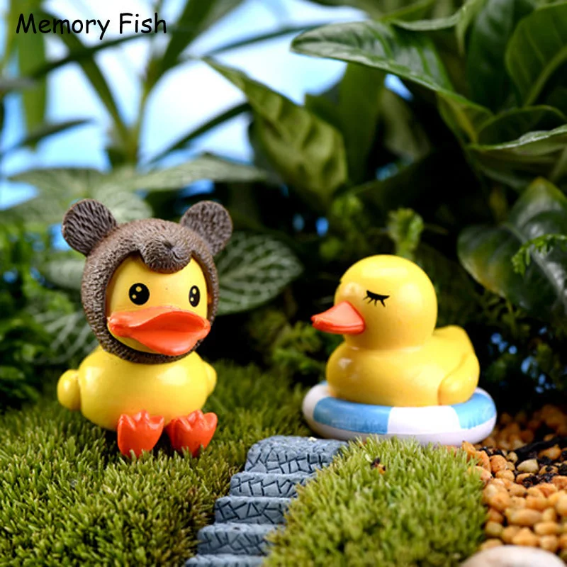 Mini cartoon cute small ducks model Action Figures Toys /aquariums ornaments micro garden Decoration miniature figurine D | Игрушки и