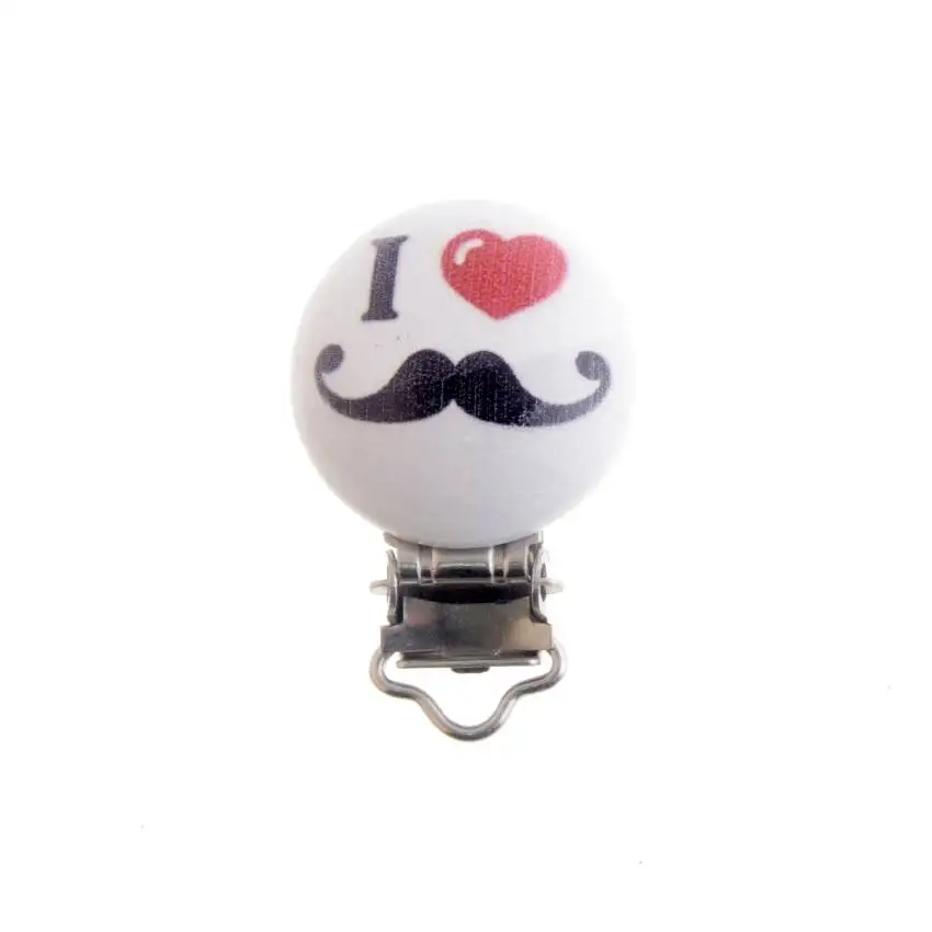 Baby Pacifier Clips Pattern Wood Metal Holders Cartoon Cute Infant Soother Clasps Accessories 4.4x2.9cm