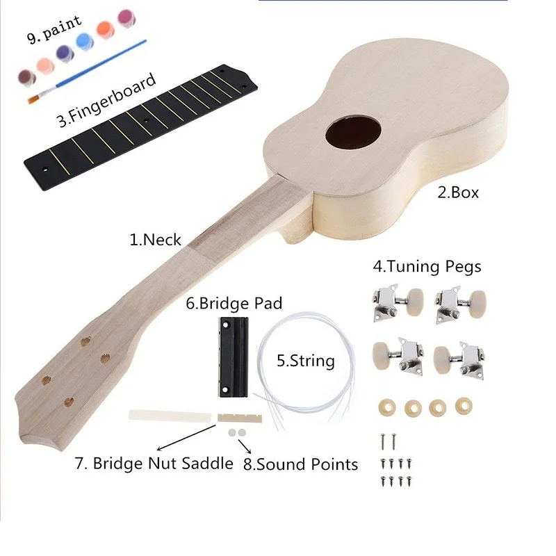 Укулеле для сборки сделай сам маленькая гитара ручной работы граффити