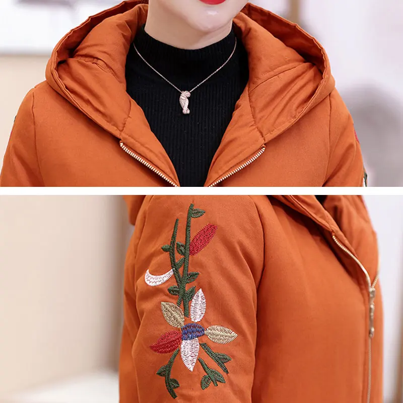 5XL Ukraine Plus size Middle-aged Winter cotton Jacket Women Plus Velvet Thicker Femme Coat Parkas 2017 Fashion Womens Jackets