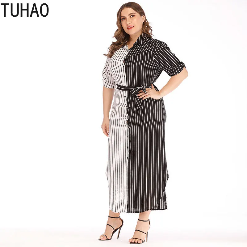 TUHAO летнее платье больших размеров 5XL 4XL 3XL женское офисное повседневное Vestidos