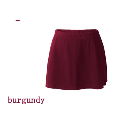 Burgundy Балетная юбка для женщин, для взрослых, для танцев, эластичная короткая юбка с трусами для девочек, черные шорты для занятий гимнастикой - Цвет: Burgundy
