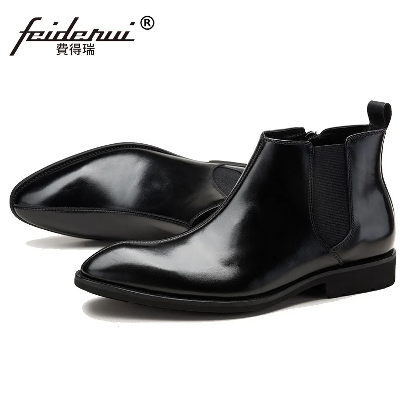 Ботинки челси мужские с острым носком модные роскошные брендовые ботинки для