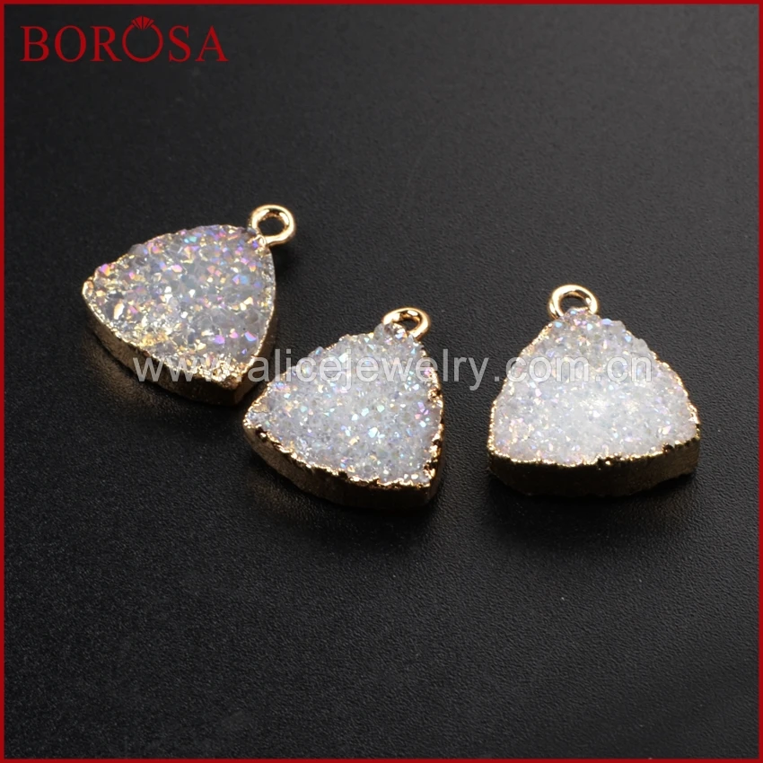 

BOROSA 10 . Titanium Druzy Gold Charm G1154 Dursy Jeweley
