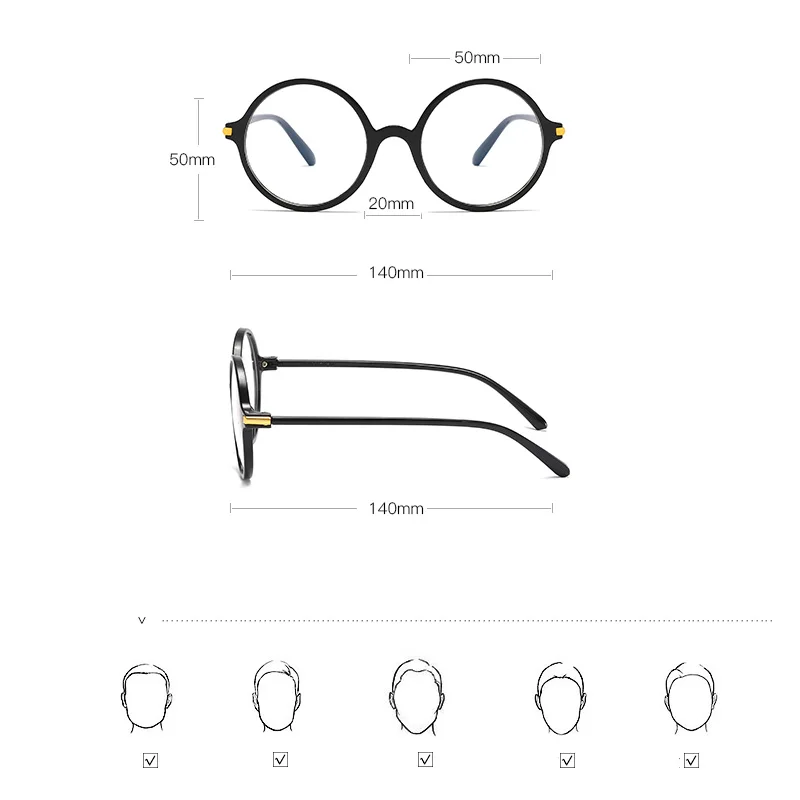 Модные женские и мужские очки в оправе винтажные с круглыми прозрачными линзами