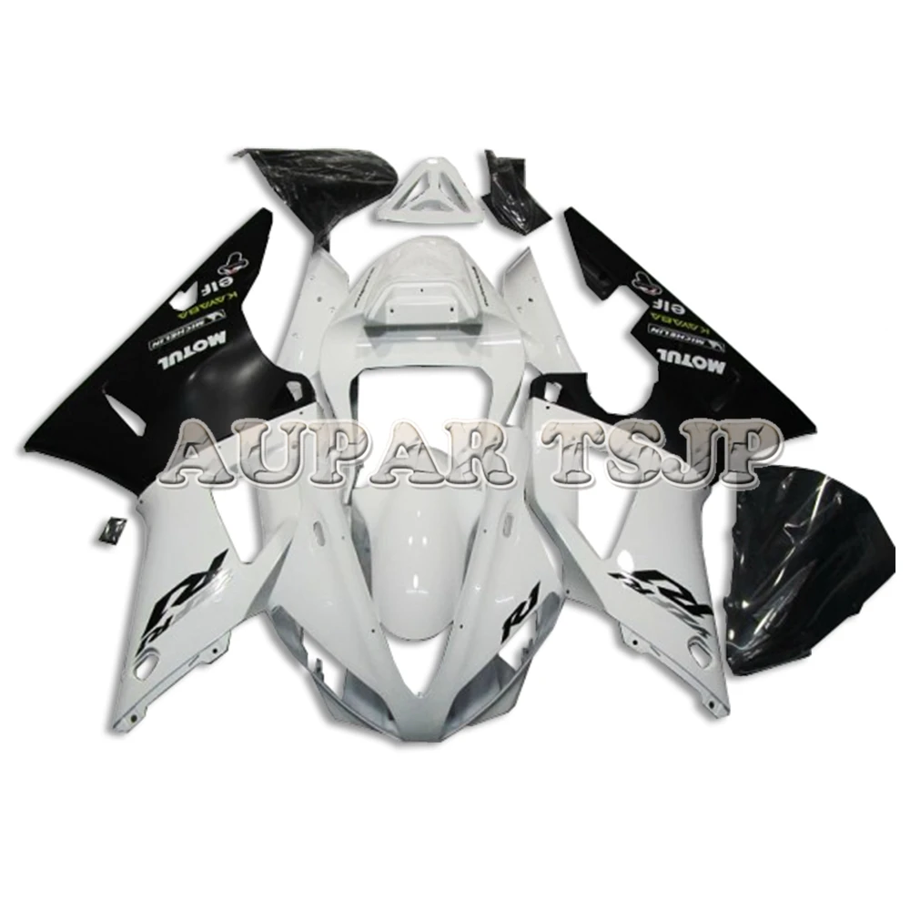 R1 00 01 Motorcycle Full Fairing Kit For Yamaha YZF1000 2000 2001 ABS Plastic Injection Cowls - Gloss White With Black Lowers | Автомобили