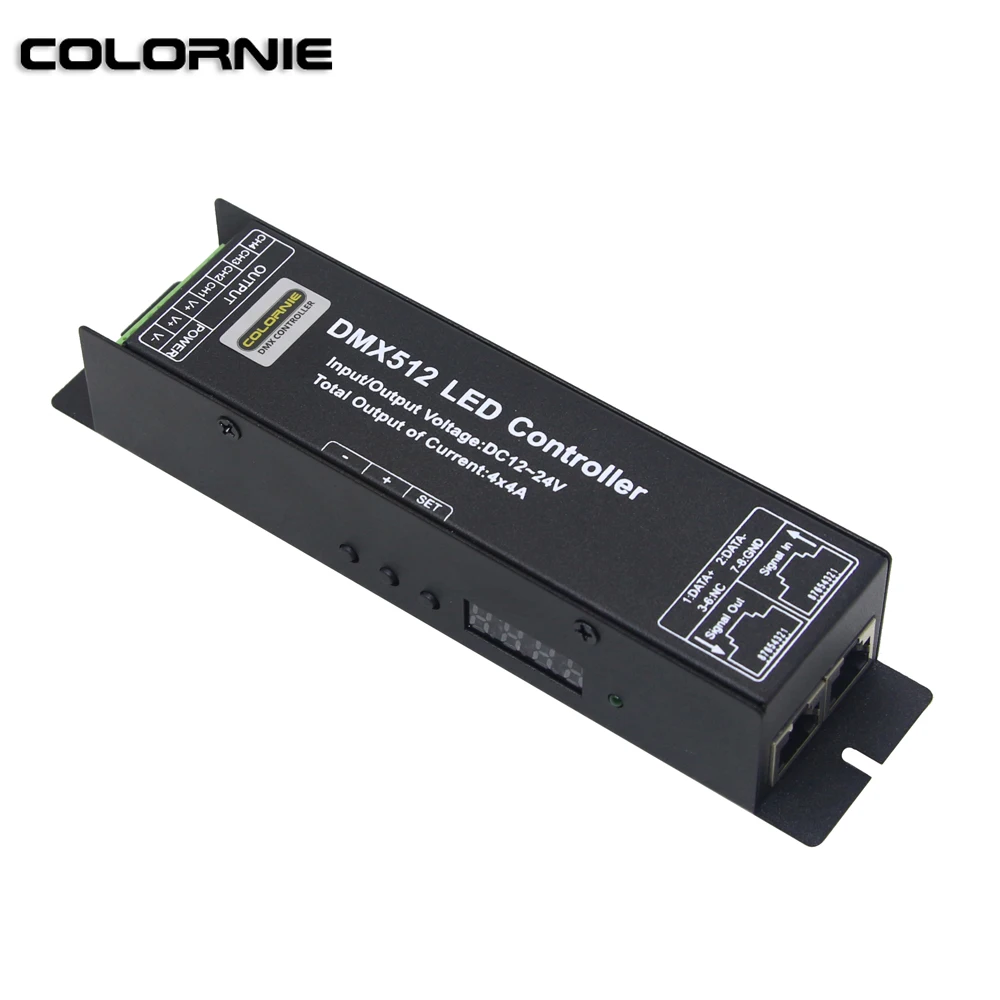 4 канала 16A светодиодный RGBW цифровой дисплей контроллер по протоколу DMX 512 светодиодный декодер 12 V-24 V DMX контроллер