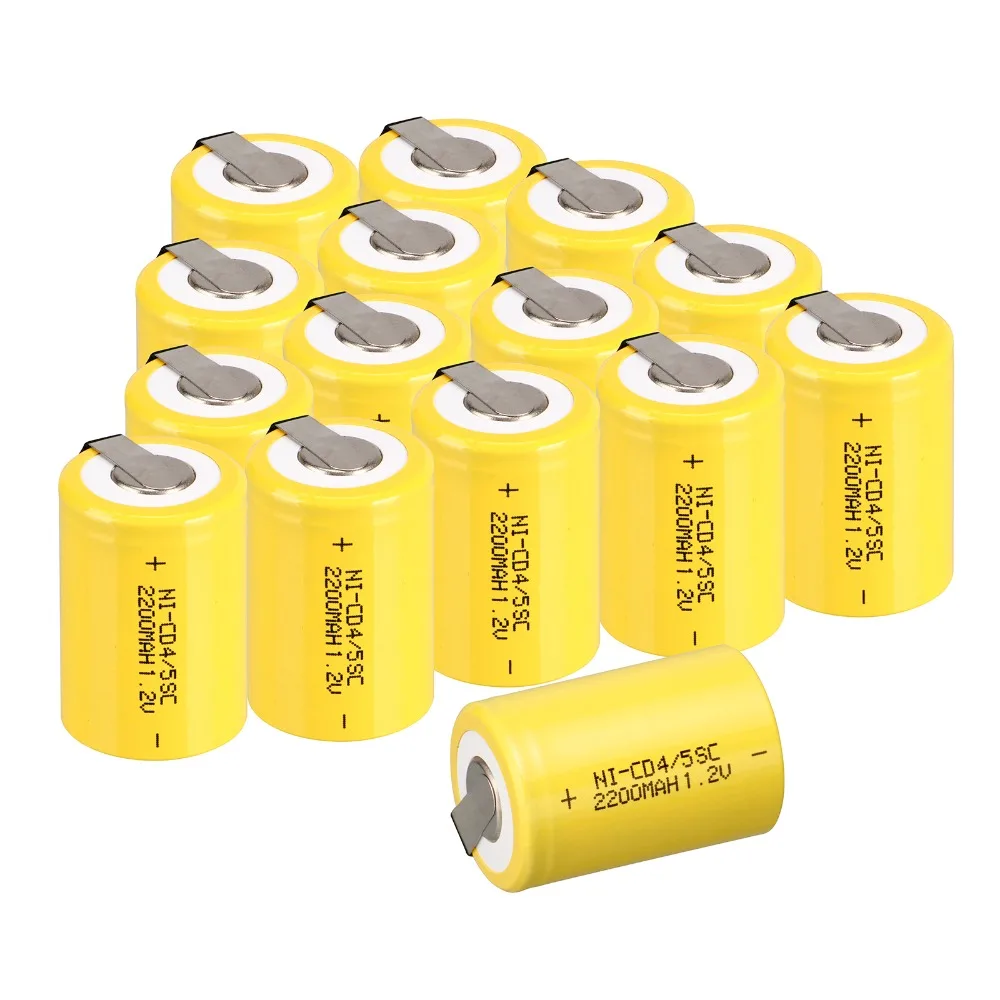 Аккумуляторные батареи Anmas Power 2 16 шт. 1 в 4/5 SC Sub C 2200 мАч Ni CD nicd желтого цвета с