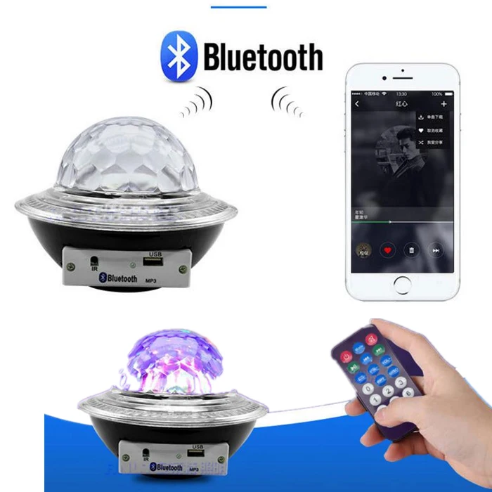 Bluetooth динамик хрустальный шар сценическая Лампа 15 Вт Музыка RGB светодиодный