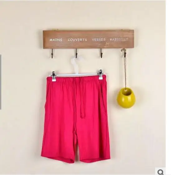 rose red Женские пижамные штаны из модала, летние новые хлопковые шорты свободного кроя, спальная Пижама, брюки для сна, женские черные/серые M-XXL, Q343 - Цвет: rose red