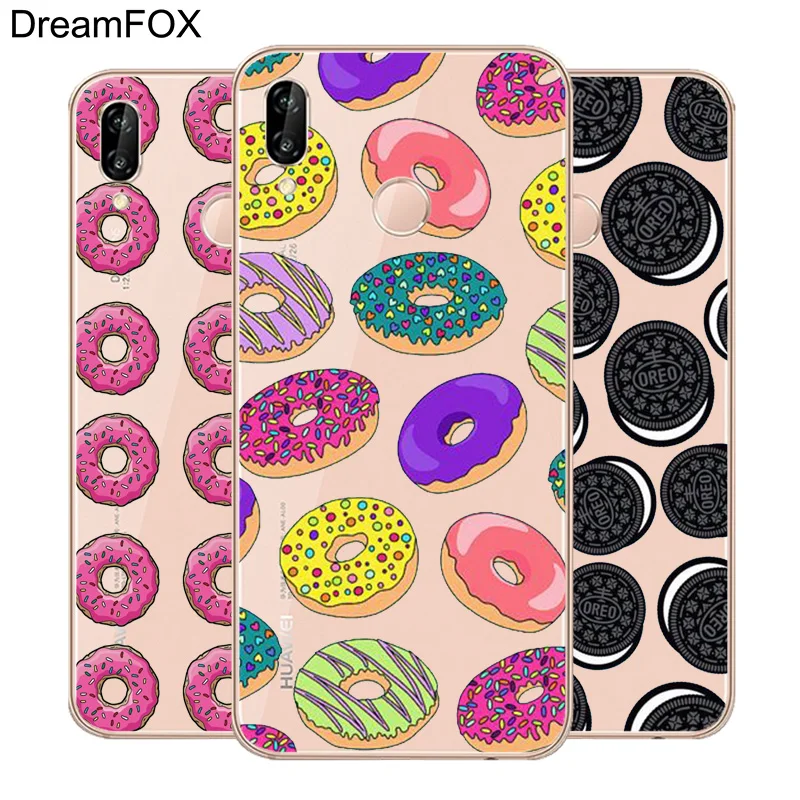 DREAMFOX L032 пончики любовь конфеты торт Мягкий ТПУ силиконовый чехол для huawei Honor 6A 6C 7X9