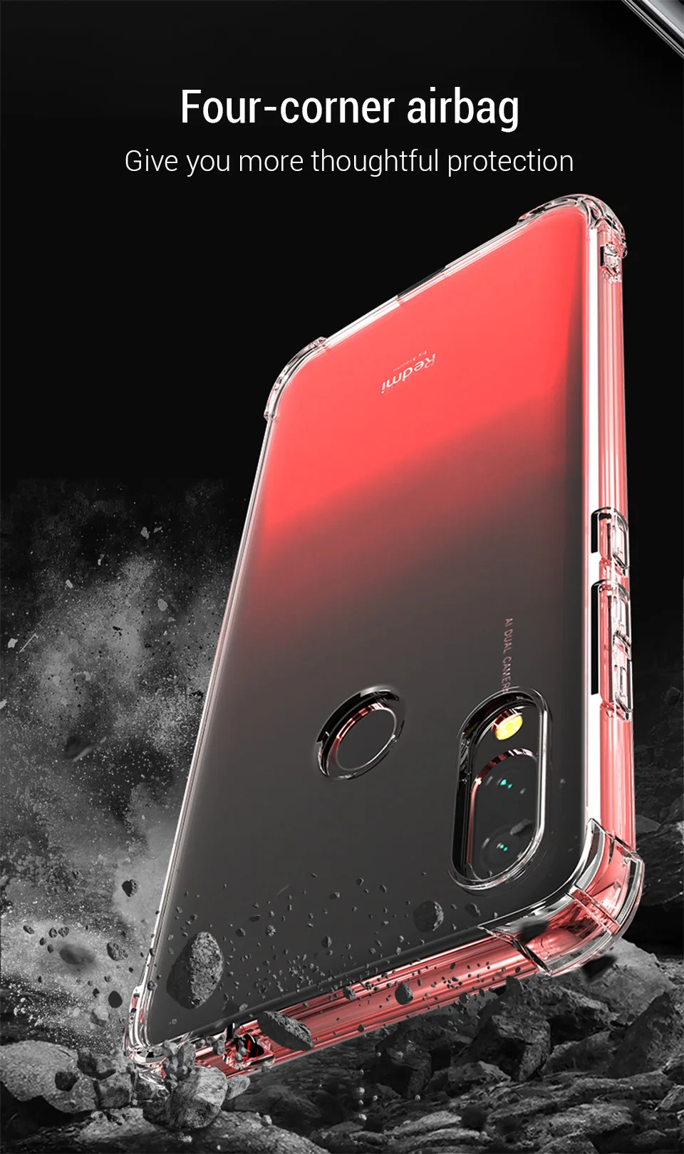 PZOZ redmi 7 чехол силиконовый ударопрочный для xiaomi redmi 7 прозрачный защитный чехол для redmi 7 защитный чехол