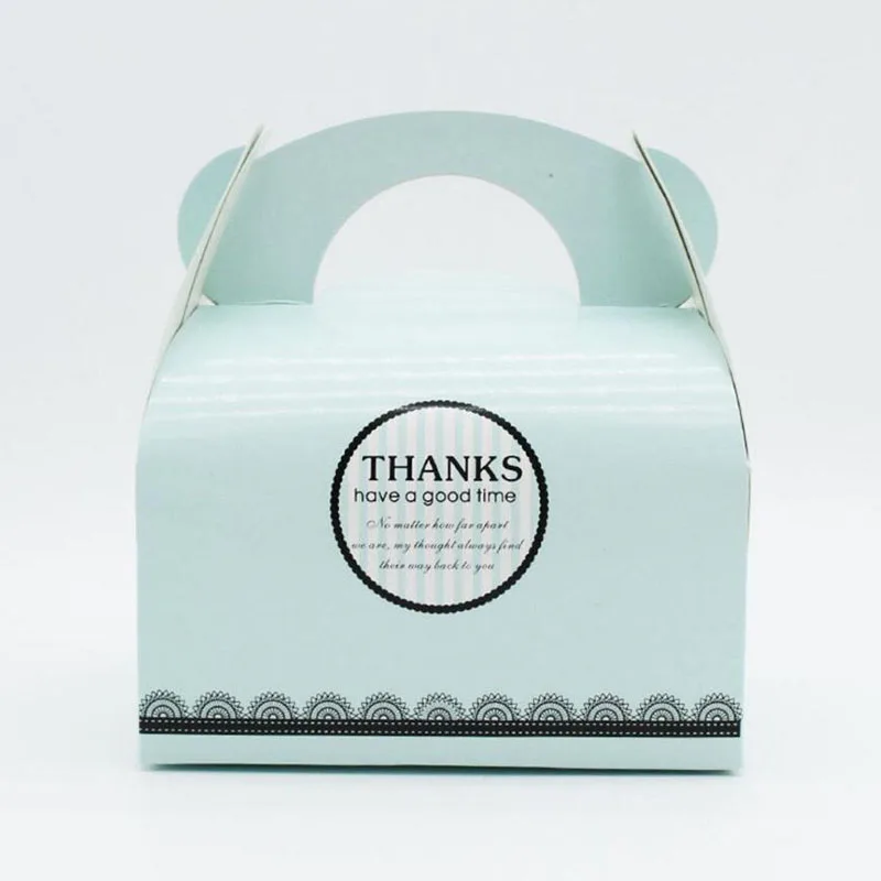 Подарочные бумажные коробки с ручкой для кексов и печенья 10 шт. | Дом сад