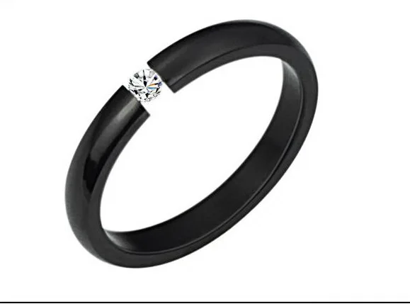 2016 новое поступление креативные модные кольца черные и белые со стразами для