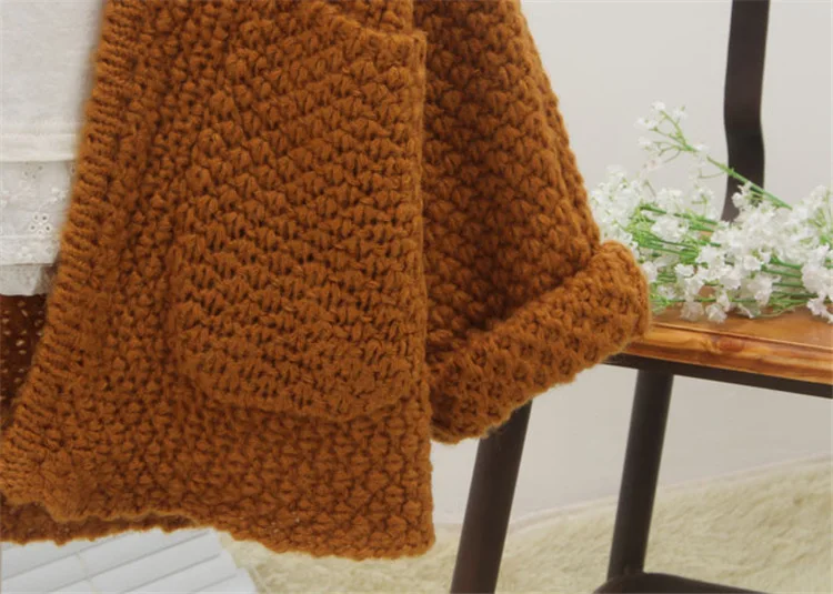 2018 New Women's Sweater Korean Solid Color Knit Cardigan Large Size Shawl Beige Wine Red Coffee LZ832 |