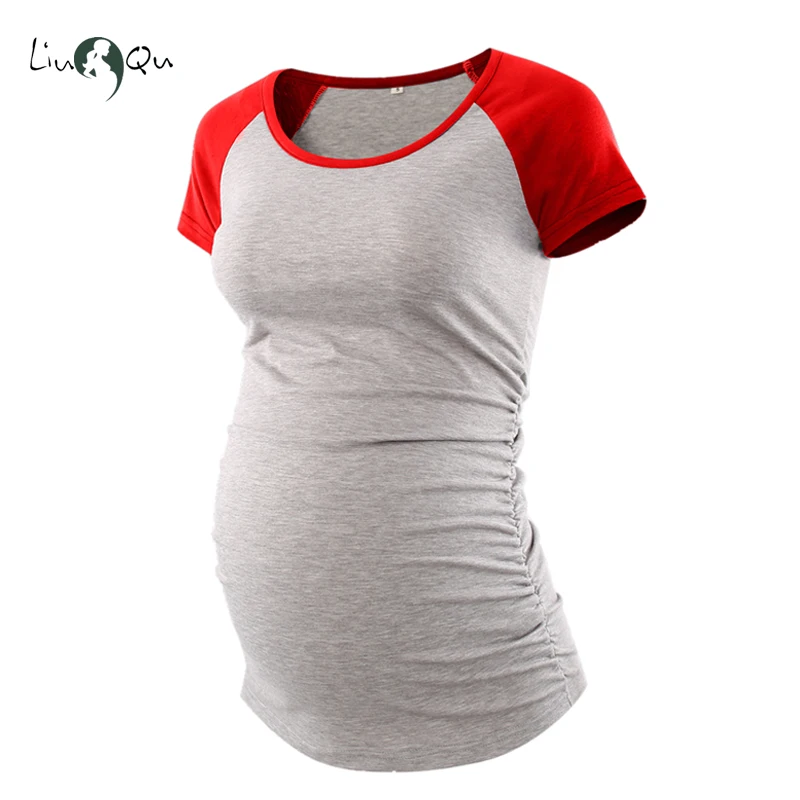 Одежда для беременных Бейсбольная Футболка с вырезом лодочкой и рукавами реглан