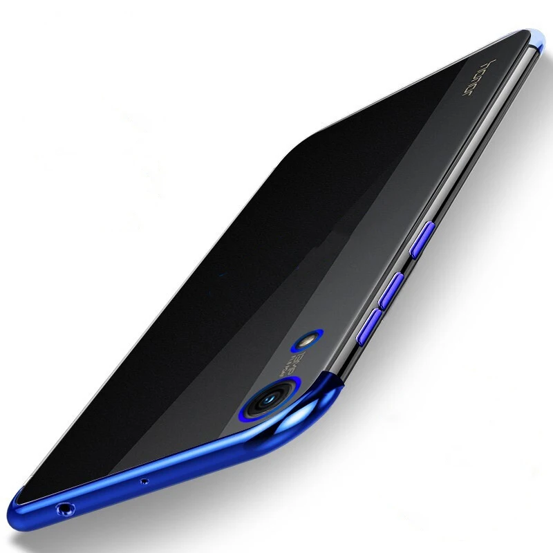 EXUNTON для huawei Honor 8A Мягкий противоударный ультра тонкий бампер чехол для Honor 8A Простой Прозрачный задний Чехол из термополиуретана и силикона