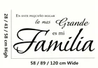 Виниловая наклейка на стену с надписью lo mas grande es mi family