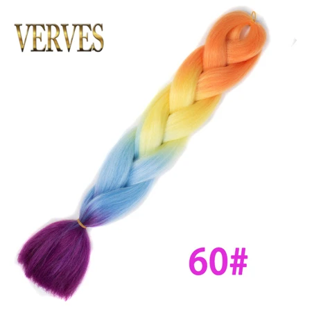 VERVES плетеные волосы, 1 шт., 24 дюйма, вязанные крючком огромные косички, 100 г/шт., синтетические, Омбре, Жаростойкие Волокна, волосы для наращивания, розовые - Цвет: T1B/350