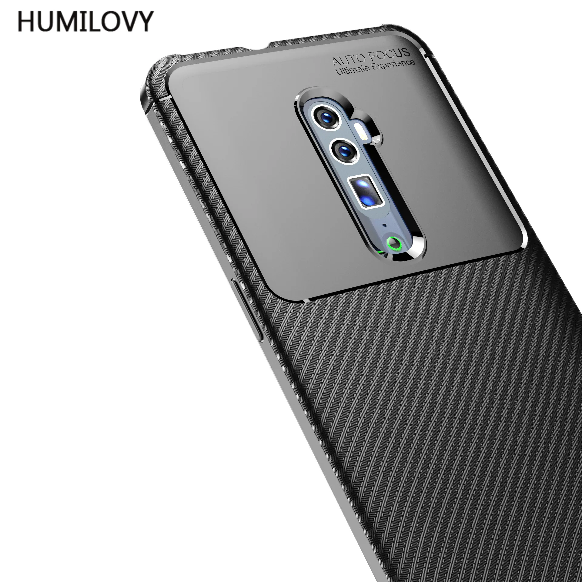 Для OPPO Reno 10x Zoom Case Cover углеродное волокно текстура Ударопрочный Мягкий ТПУ задняя