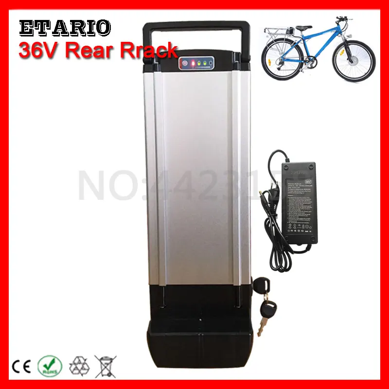 Мощная батарея 36 В 8 а/ч 10 А/ч 12 13 15 18 20 задняя для аккумулятора Bafang EBike + двухслойная