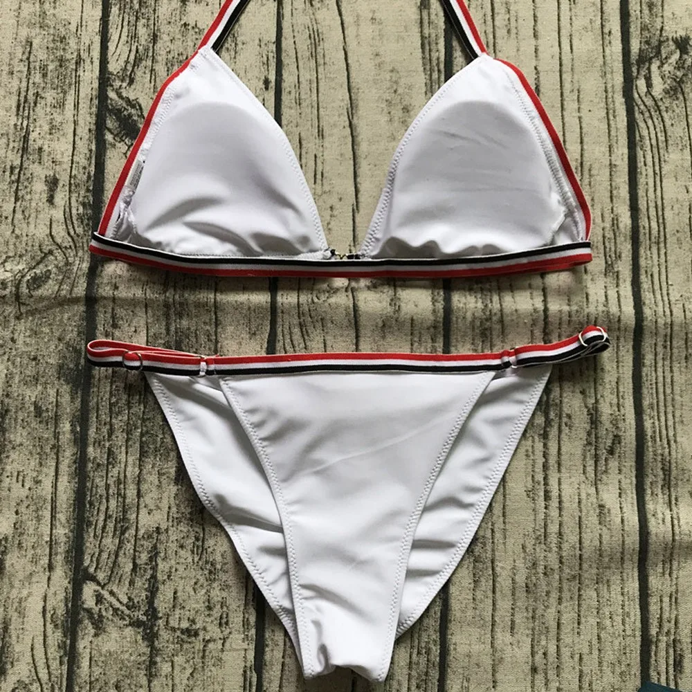 Пикантные набор с бикини для женщин принтом в полоску танкини бразильский