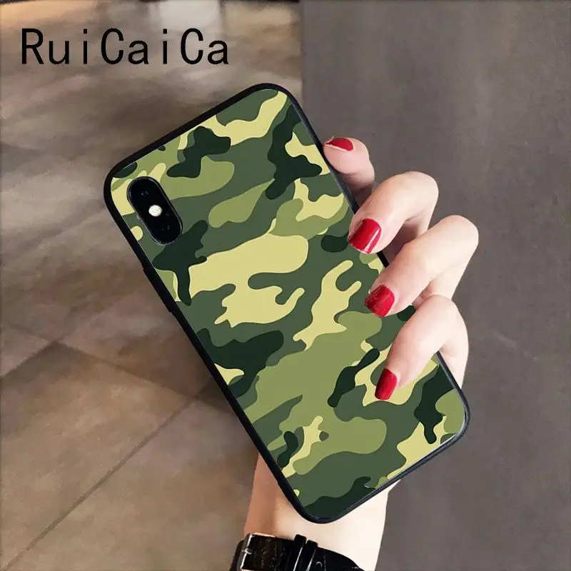 RuiCaiCa Камуфляжный мягкий чехол для iPhone X XS MAX 6 6S 7 7plus 8 8Plus 5 5S XR | Мобильные телефоны и